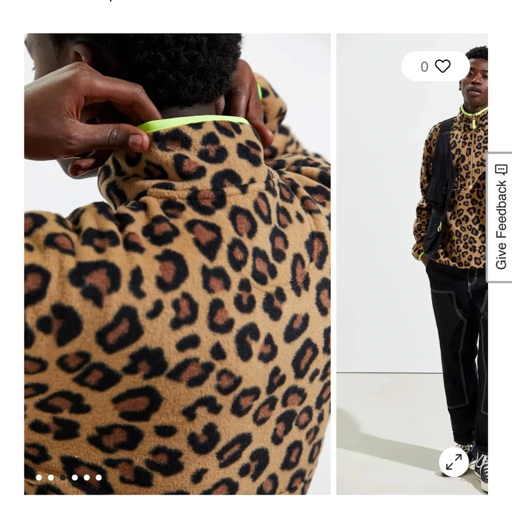 UO Polar Fleece Half-Zip Animal Print Sweatshirt - Picture 4 of 10